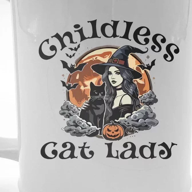 Witchy Meow Halloween Childless Cat Lady Front & Back Beer Stein