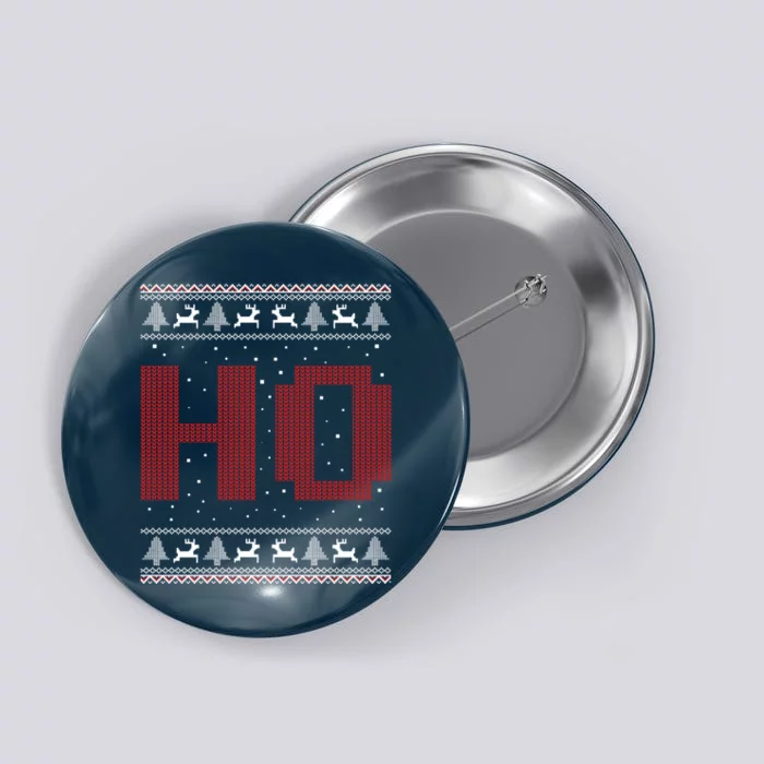 Where My HoS At Ho Matching Couple Santa Ugly Christmas Button