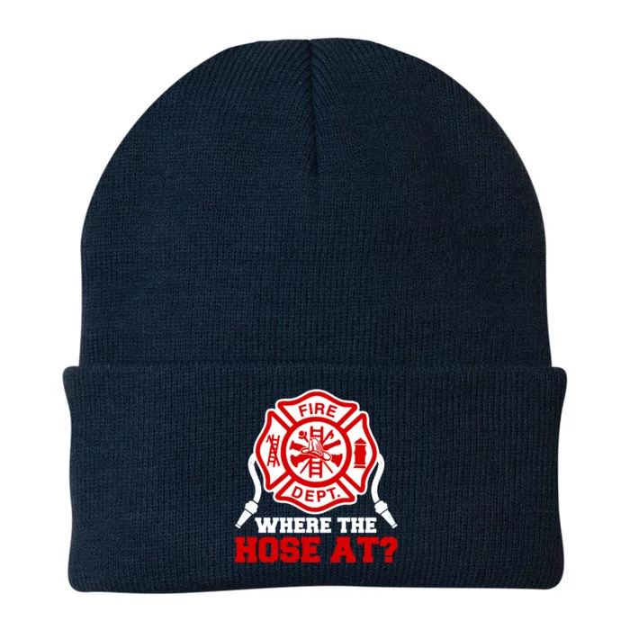 Where My Hose At Funny Firefighter Fire Rescue Cute Gift Knit Cap Winter Beanie