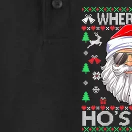 Where My Hos At Christmas Pajamas Santa Adult Humor Funny Dry Zone Grid Performance Polo