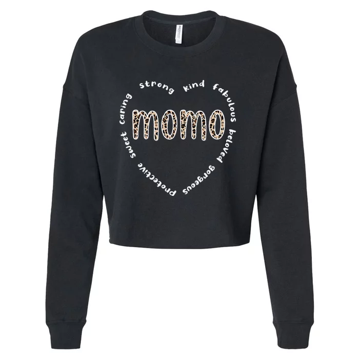 Womens Momo Heart Momo Grandmother Appreciation Momo Grandma Cropped Pullover Crew