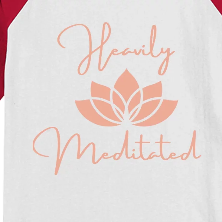 Wos Meditated Heavily Funny Yoga Meditation Chakra Gift Cool Gift Kids Colorblock Raglan Jersey