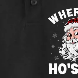 Where My Hos At Christmas Pajamas Santa Adult Humor Funny Dry Zone Grid Performance Polo