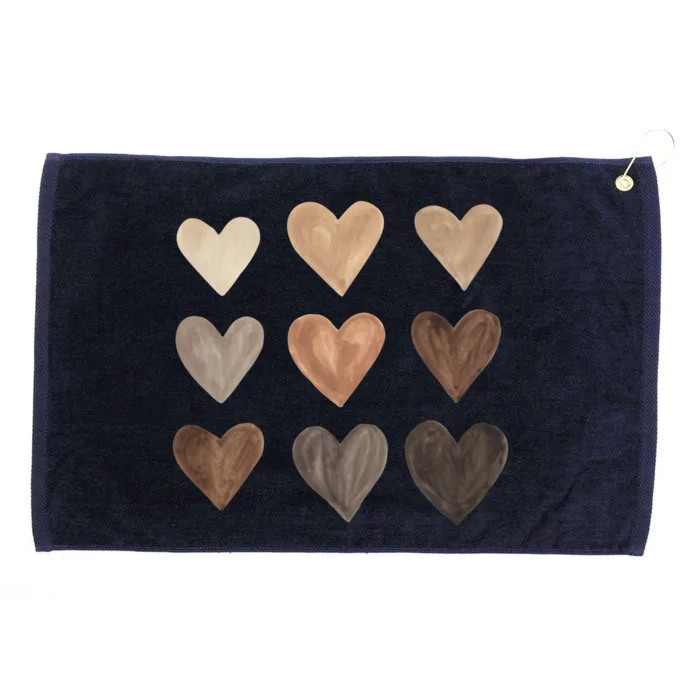 Wo Melanin Heart Black History Pride Valentines Day Gift Grommeted Golf Towel