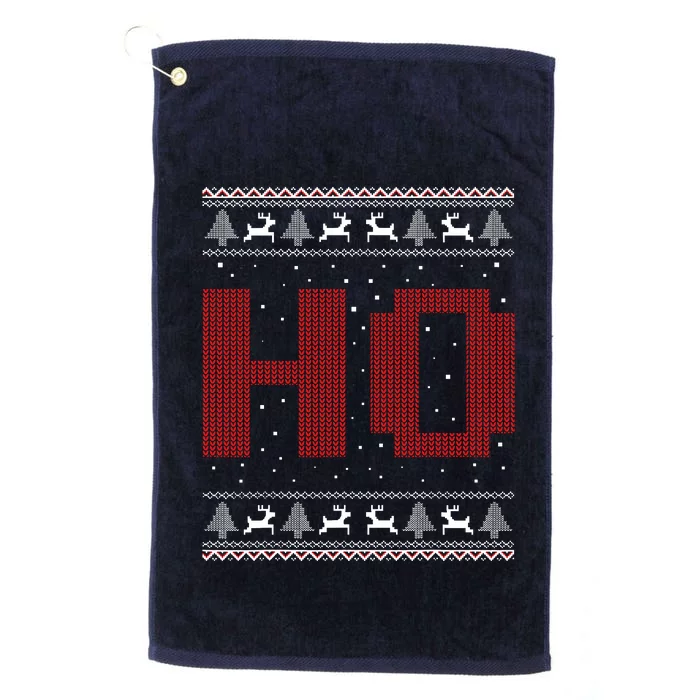 Where My HoS At Ho Matching Couple Santa Ugly Christmas Platinum Collection Golf Towel