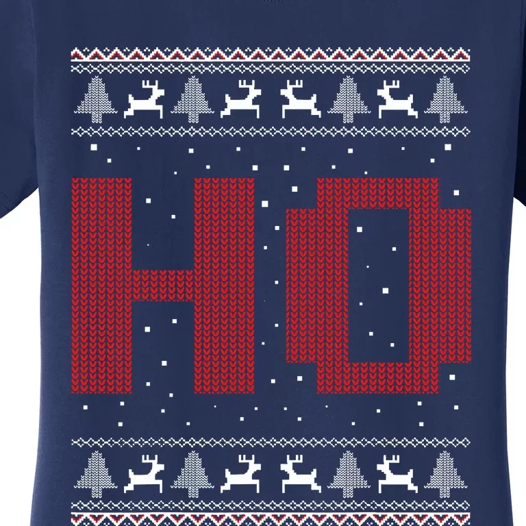 Where My HoS At Ho Matching Couple Santa Ugly Christmas Women's T-Shirt