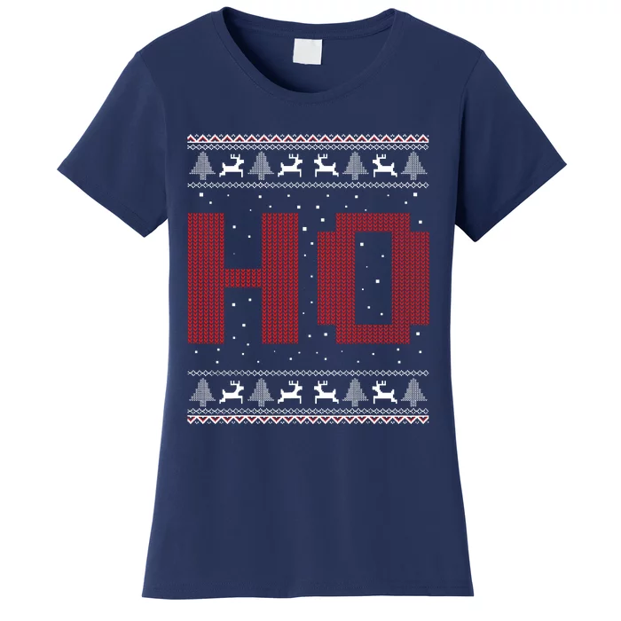 Where My HoS At Ho Matching Couple Santa Ugly Christmas Women's T-Shirt