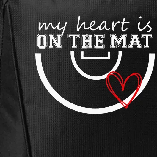 Wrestling My Heart Is On Mat Mom Wrestle Cricut City Backpack