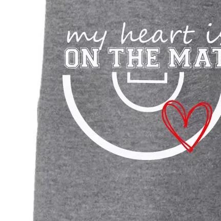 Wrestling My Heart Is On Mat Mom Wrestle Cricut Doggie 3-End Fleece Hoodie