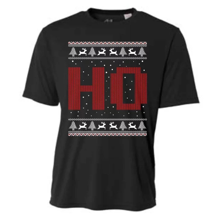 Where My HoS At Ho Matching Couple Santa Ugly Christmas Gift Cooling Performance Crew T-Shirt