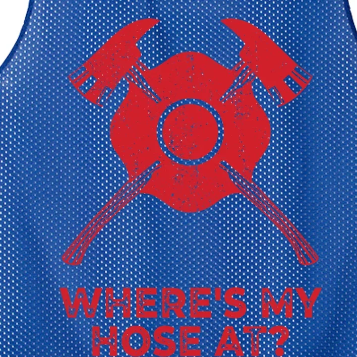 Where’s My Hose At Fire Fighter Gift Idea Firefighter Gift Mesh Reversible Basketball Jersey Tank