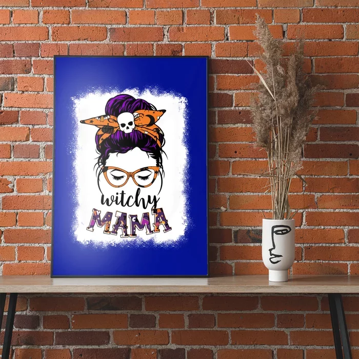 Witchy Mama Halloween Messy Bun Hair Witch Mom Spooky Gift Poster