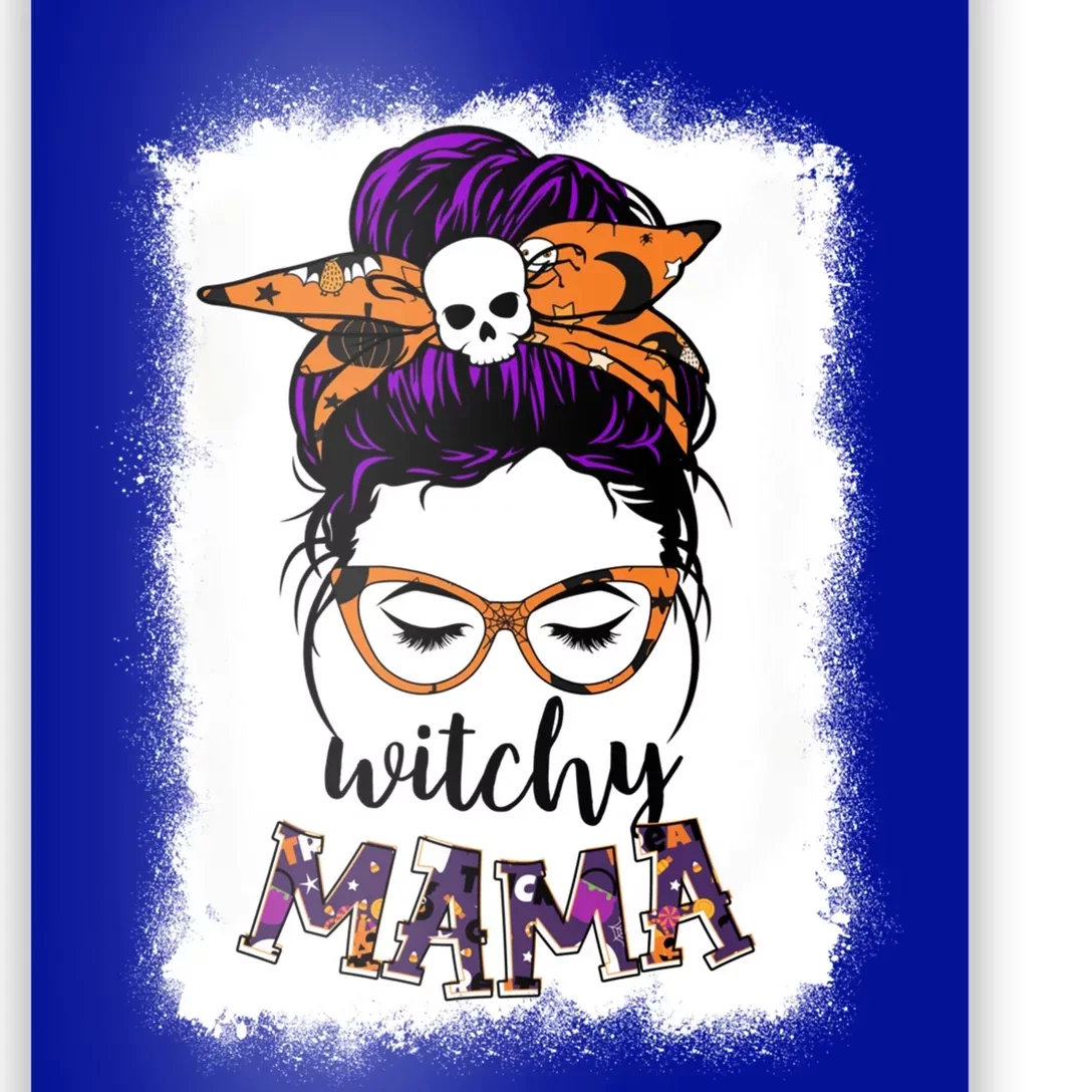 Witchy Mama Halloween Messy Bun Hair Witch Mom Spooky Gift Poster