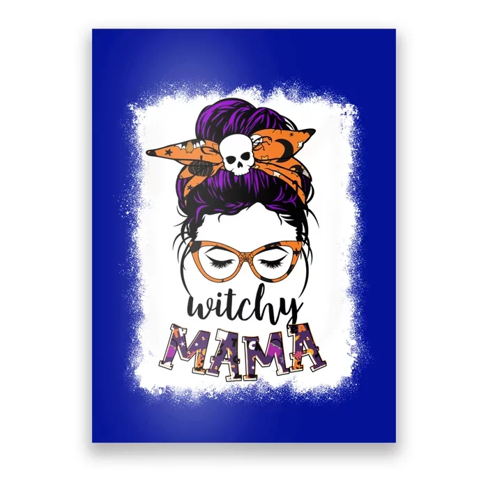 Witchy Mama Halloween Messy Bun Hair Witch Mom Spooky Gift Poster