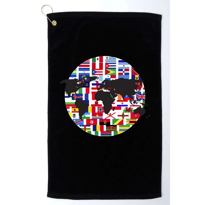 World Map International Country Flags Traveling World Flags Platinum Collection Golf Towel