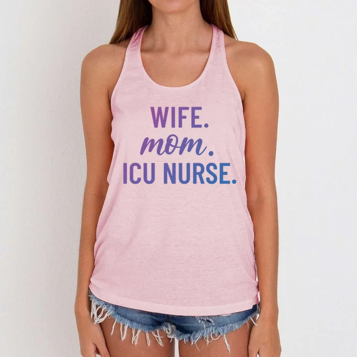 Wife Mom Icu Nurse Appreciation Gift Women's Knotted Racerback Tank