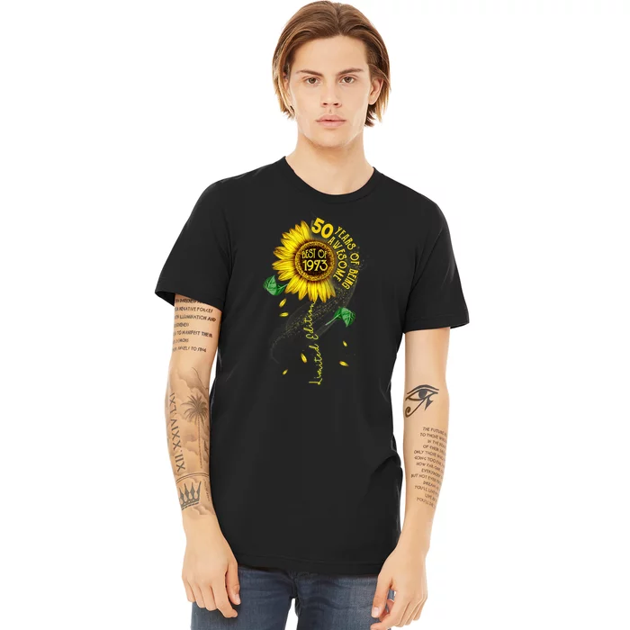 Womens Made In 1973 Sunflower 50th Birthday Gift Premium T-Shirt