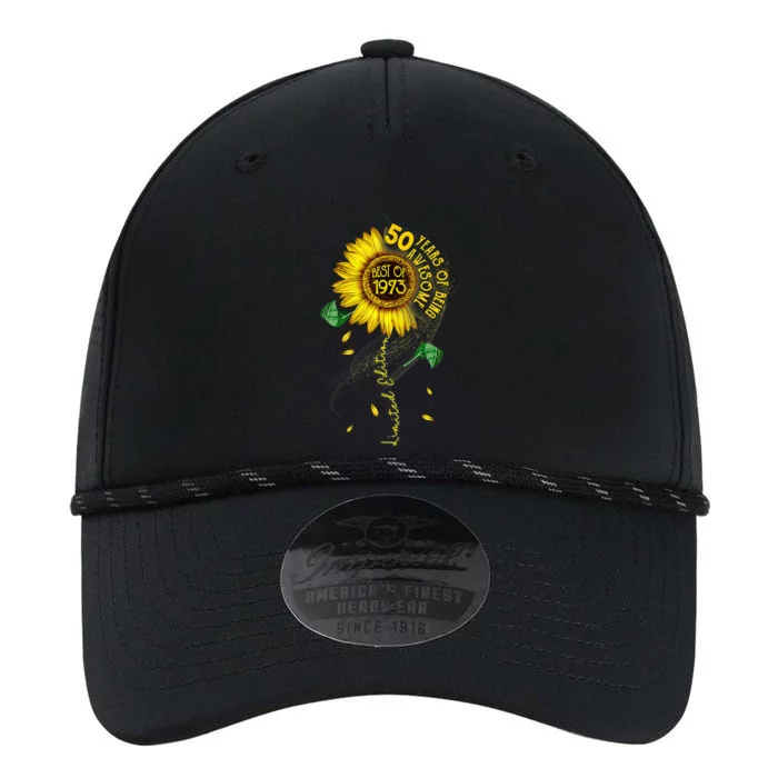 Womens Made In 1973 Sunflower 50th Birthday Gift Performance The Dyno Cap