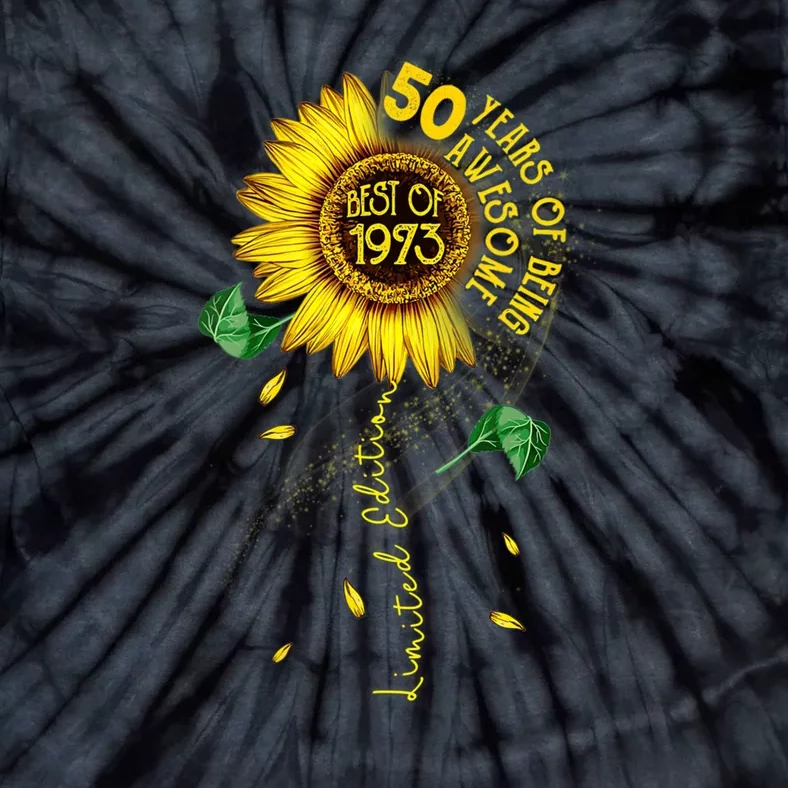 Womens Made In 1973 Sunflower 50th Birthday Gift Tie-Dye T-Shirt