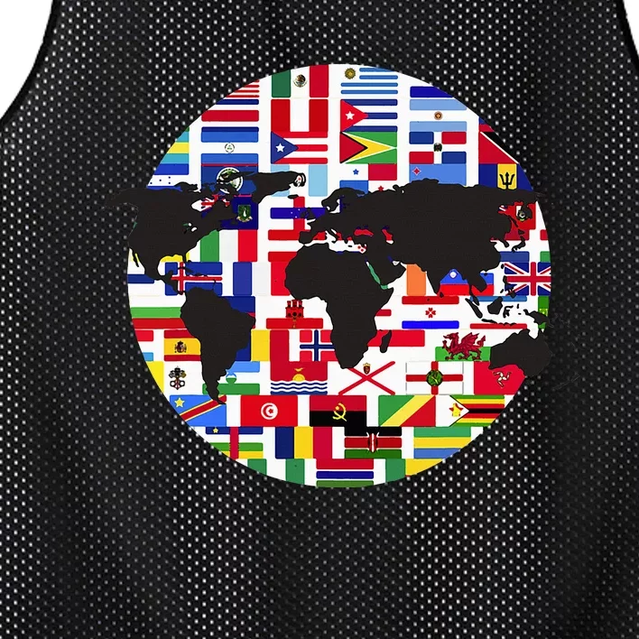 World Map International Country Flags Traveling World Flags Mesh Reversible Basketball Jersey Tank