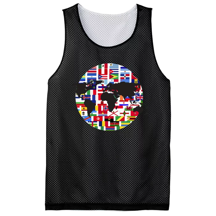 World Map International Country Flags Traveling World Flags Mesh Reversible Basketball Jersey Tank