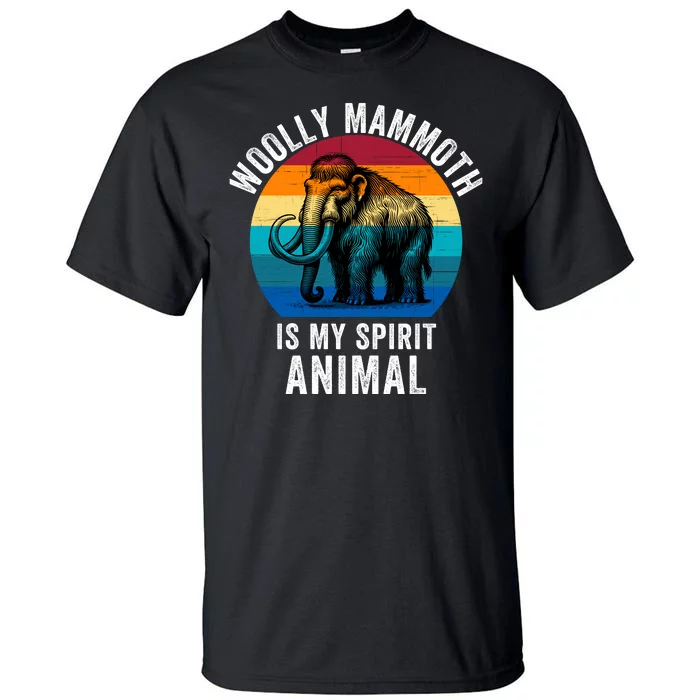 Woolly Mammoth Is My Spirt Animal Vintage Retro Sunset Tall T-Shirt