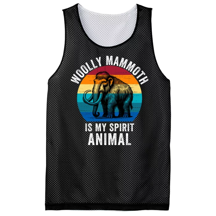 Woolly Mammoth Is My Spirt Animal Vintage Retro Sunset Mesh Reversible Basketball Jersey Tank