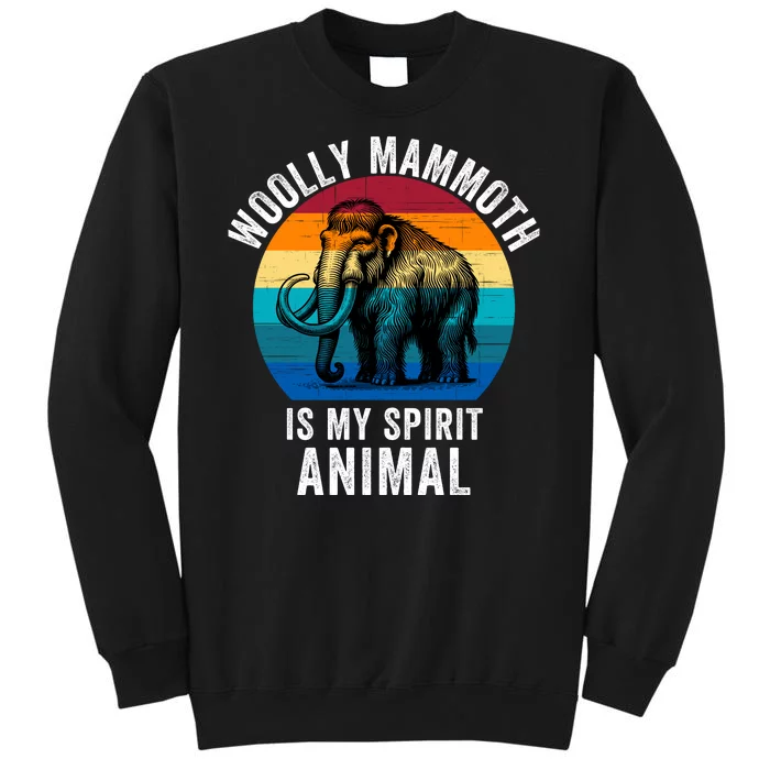 Woolly Mammoth Is My Spirt Animal Vintage Retro Sunset Tall Sweatshirt