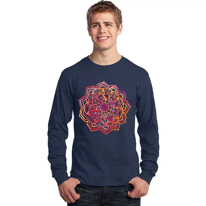 Watercolor Medallion In Sunset Colors Tall Long Sleeve T-Shirt