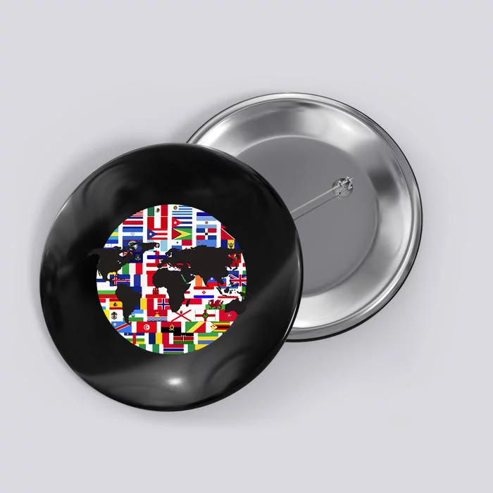 World Map International Country Flags Traveling World Flags Button