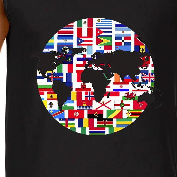 World Map International Country Flags Traveling World Flags Comfort Colors® Tank Top