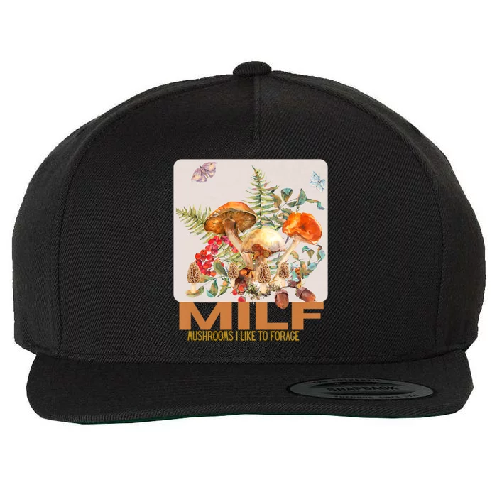 Women Mushrooms I Like To Forage Wool Snapback Cap