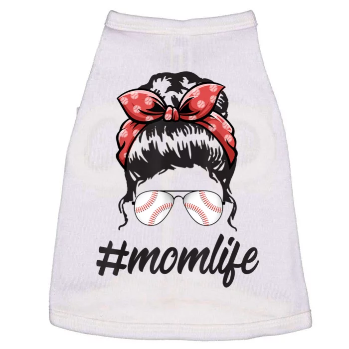 Womens Mom Life Softball Baseball Mothers Day Messy Bun Doggie Tank