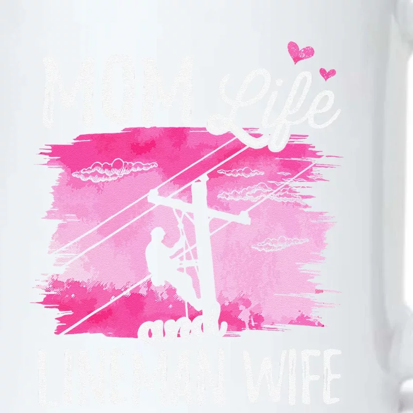 Women Mom Life And Lineman Wife Husband Electric Cable Black Color Changing Mug