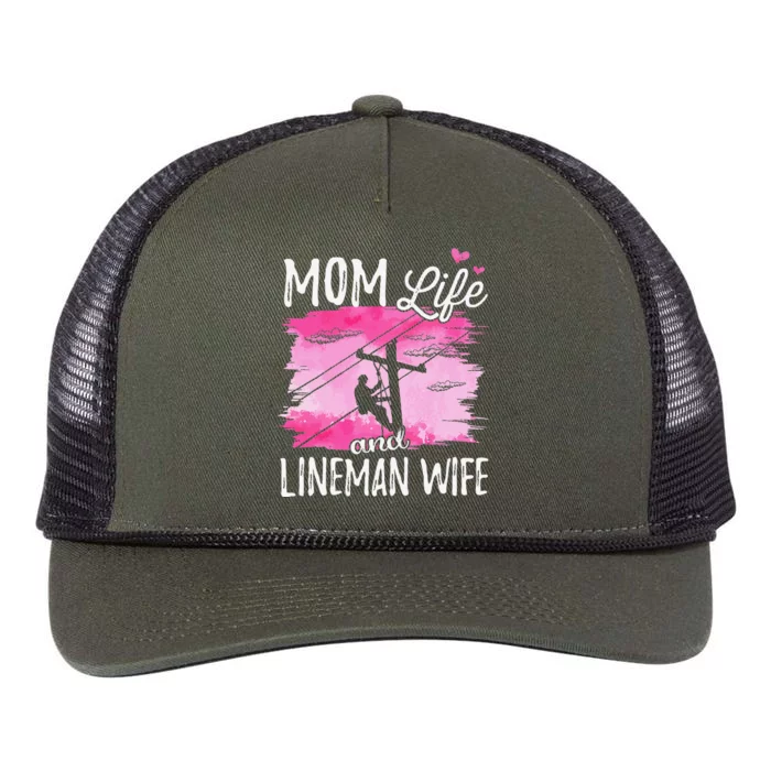 Women Mom Life And Lineman Wife Husband Electric Cable Retro Rope Trucker Hat Cap