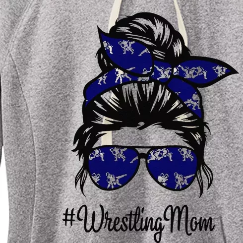 Wrestling Mom Life Mothers Day Messy Bun Women's Fleece Hoodie