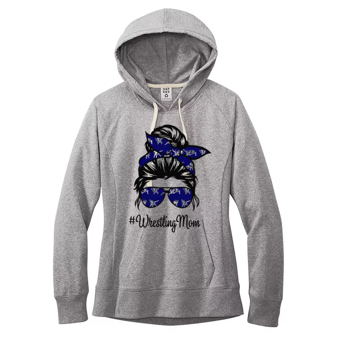 Wrestling Mom Life Mothers Day Messy Bun Women's Fleece Hoodie