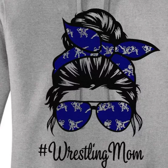 Wrestling Mom Life Mothers Day Messy Bun Women's Pullover Hoodie