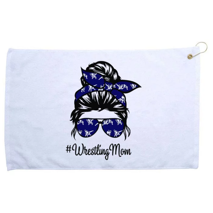 Wrestling Mom Life Mothers Day Messy Bun Grommeted Golf Towel