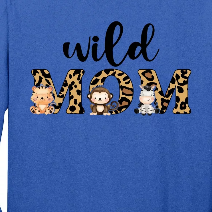 Wild Mom Leopard Zoo Theme Birthday Animal Safari Jungle Animal Tall Long Sleeve T-Shirt