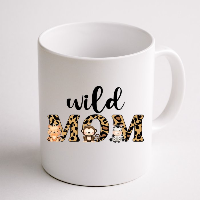 Wild Mom Leopard Zoo Theme Birthday Animal Safari Jungle Animal Front & Back Coffee Mug