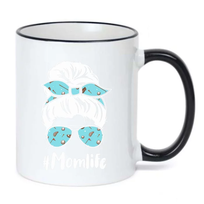 Wo Mom Life Mothers Day Messy Bun Golfer Mom Mama Momma Mommy Black Color Changing Mug