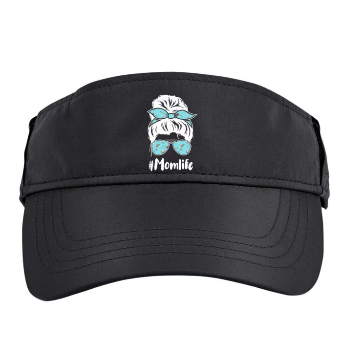 Wo Mom Life Mothers Day Messy Bun Golfer Mom Mama Momma Mommy Adult Drive Performance Visor