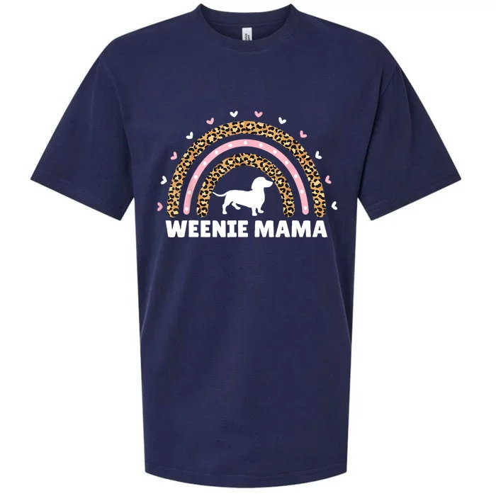 Weenie Mama Leopard Rainbow Dachshund Lover Gift Sueded Cloud Jersey T-Shirt