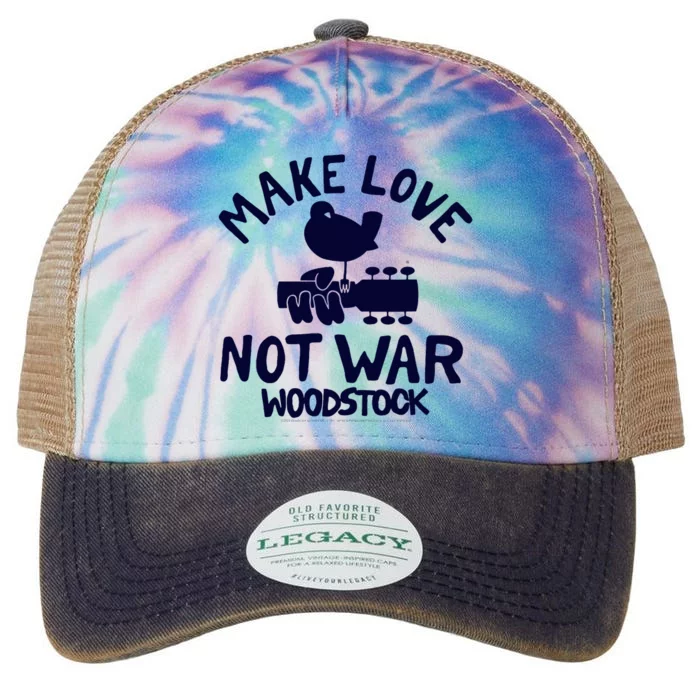 W.Oodstock Make Love Not War Legacy Tie Dye Trucker Hat