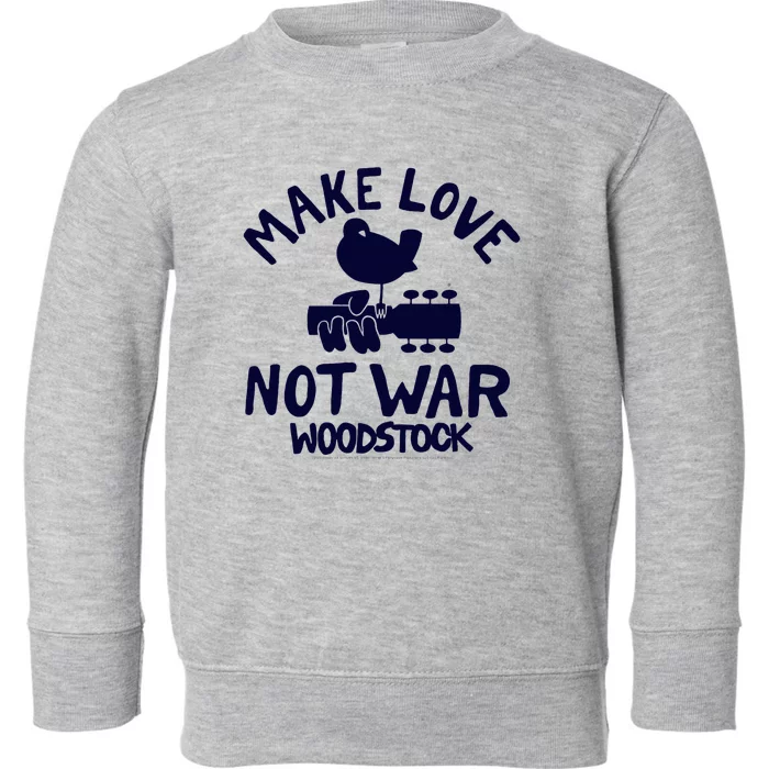 W.Oodstock Make Love Not War Toddler Sweatshirt