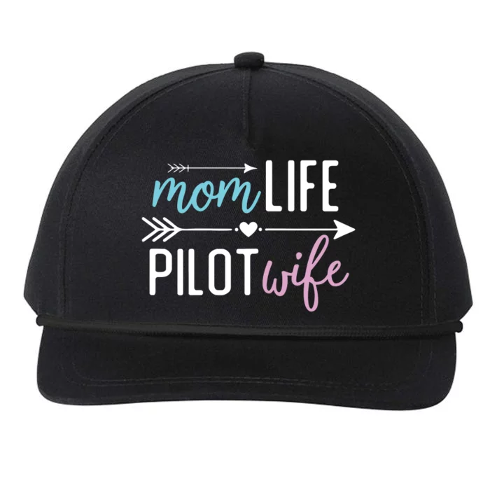 Womens Mom Life Pilot Wife Gift For Girlfriend Wife Snapback Five-Panel Rope Hat