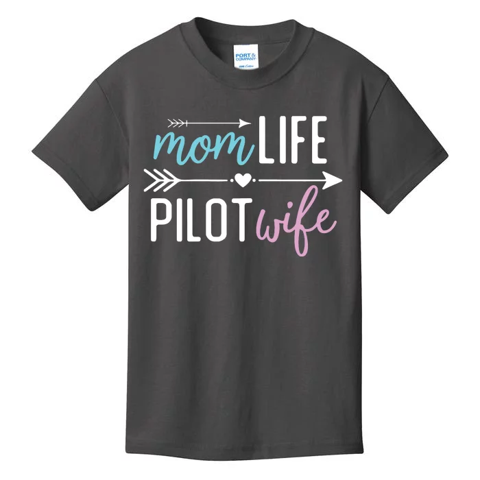 Womens Mom Life Pilot Wife Gift For Girlfriend Wife Kids T-Shirt