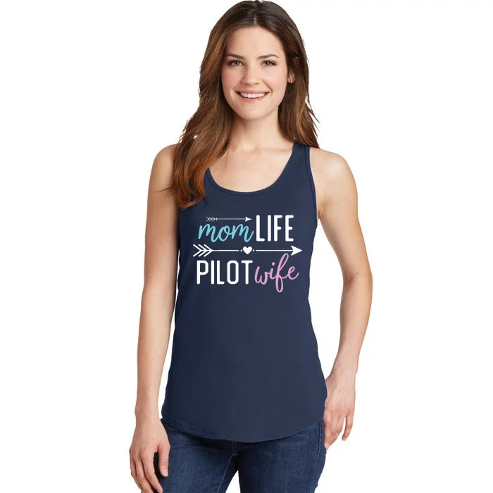 Womens Mom Life Pilot Wife Gift For Girlfriend Wife Ladies Essential Tank