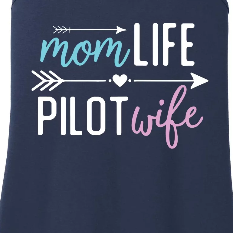 Womens Mom Life Pilot Wife Gift For Girlfriend Wife Ladies Essential Tank